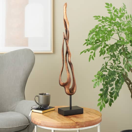 32" Bronze Polystone & Metal Abstract Decorative Sculpture